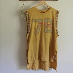 Free People We the Free Mustard Yellow Jersey Tank